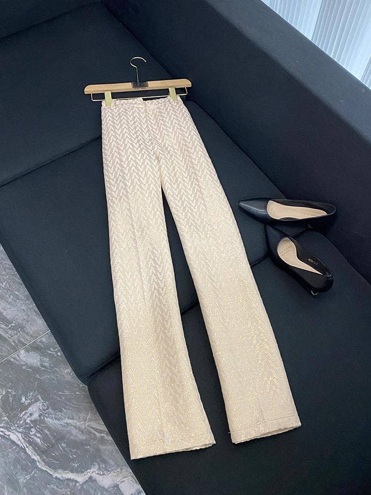 Farbe als Bilder SY383 Jacquard-Anzug mit schmaler Hose - Zweiteiliges Set für den Großhandel auf Faire9