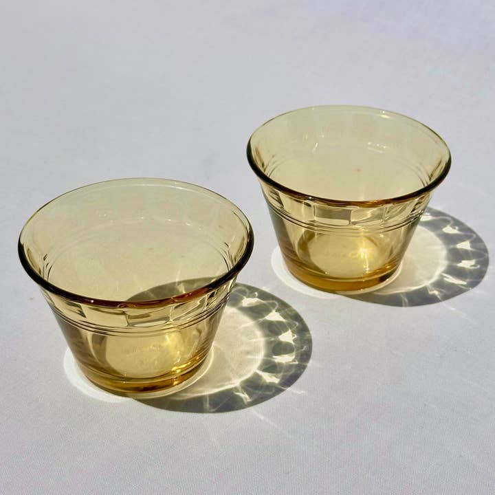 Moodbeli - Wholesale Ramekin - Vintage Honey Yellow Glass Ramekins (Set of 2)
