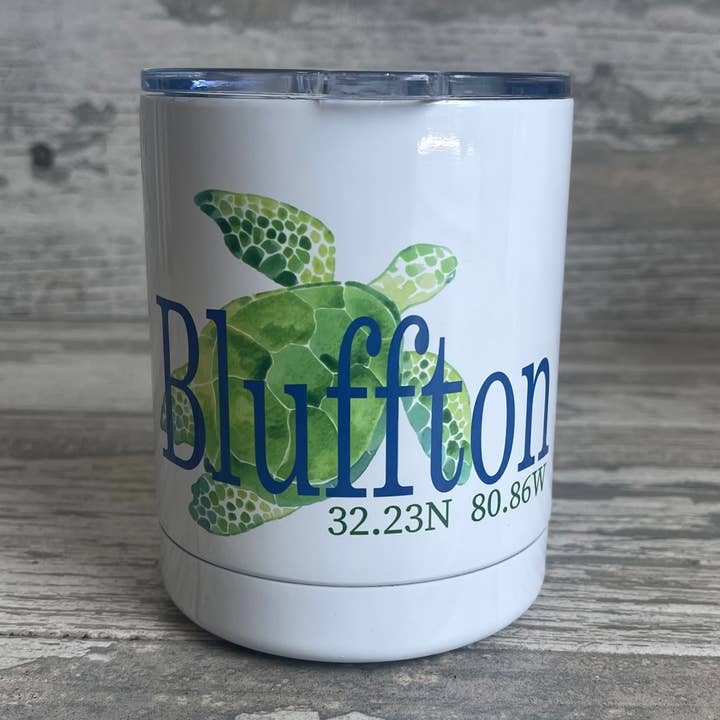 Green Turtle Low Ball Tumbler for wholesale by Blue Poppy Designs