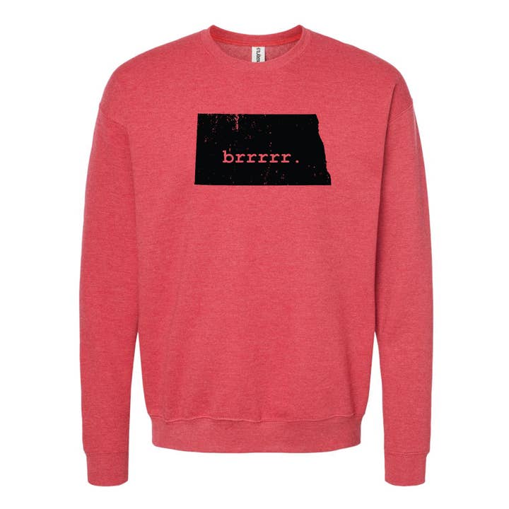 Brrrrr. Sweatshirt met ronde hals in North Dakota voor wholesale door Wheatheadz