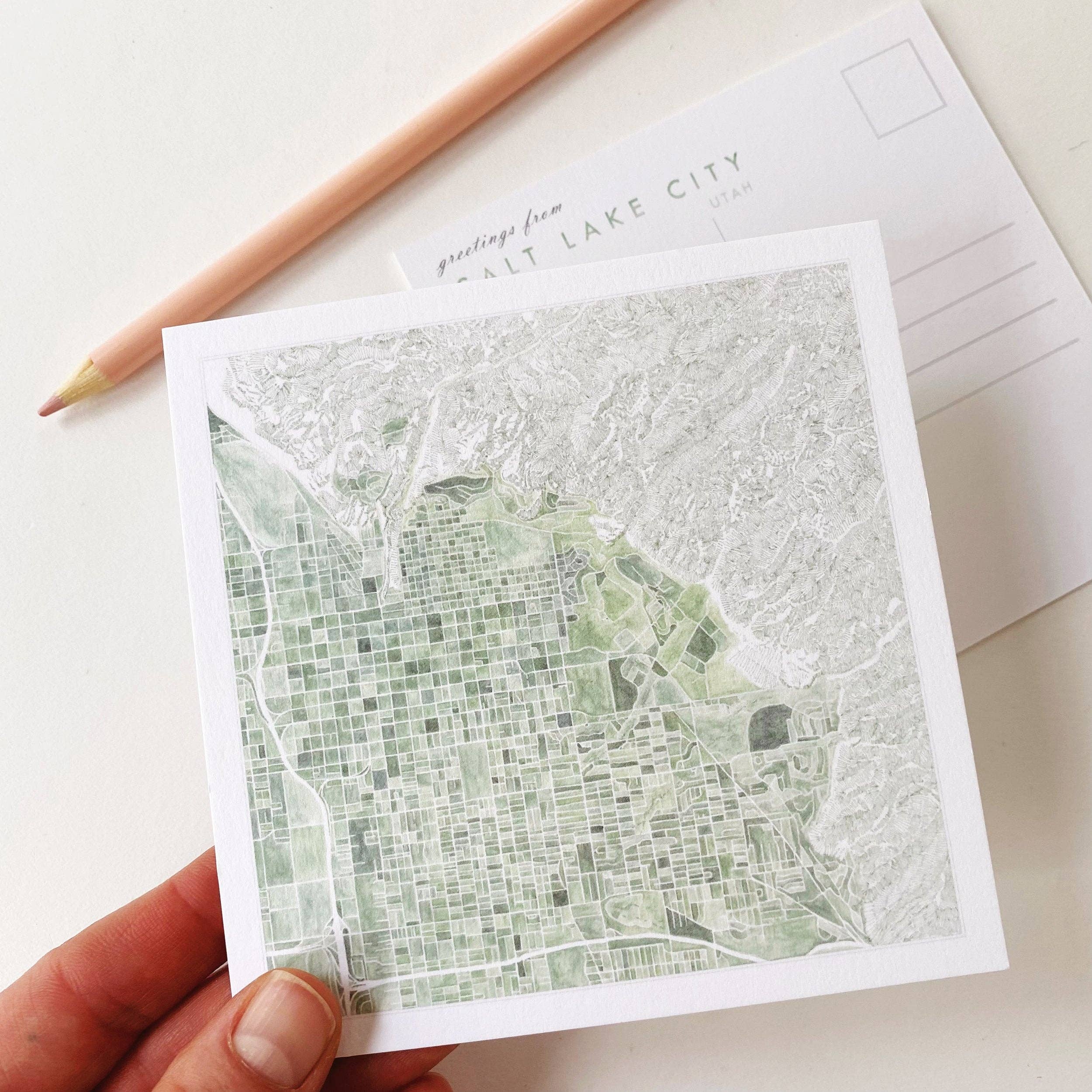 Turn-of-the-Centuries - Wholesale Postcard - SALT LAKE CITY Utah Map Postcard2