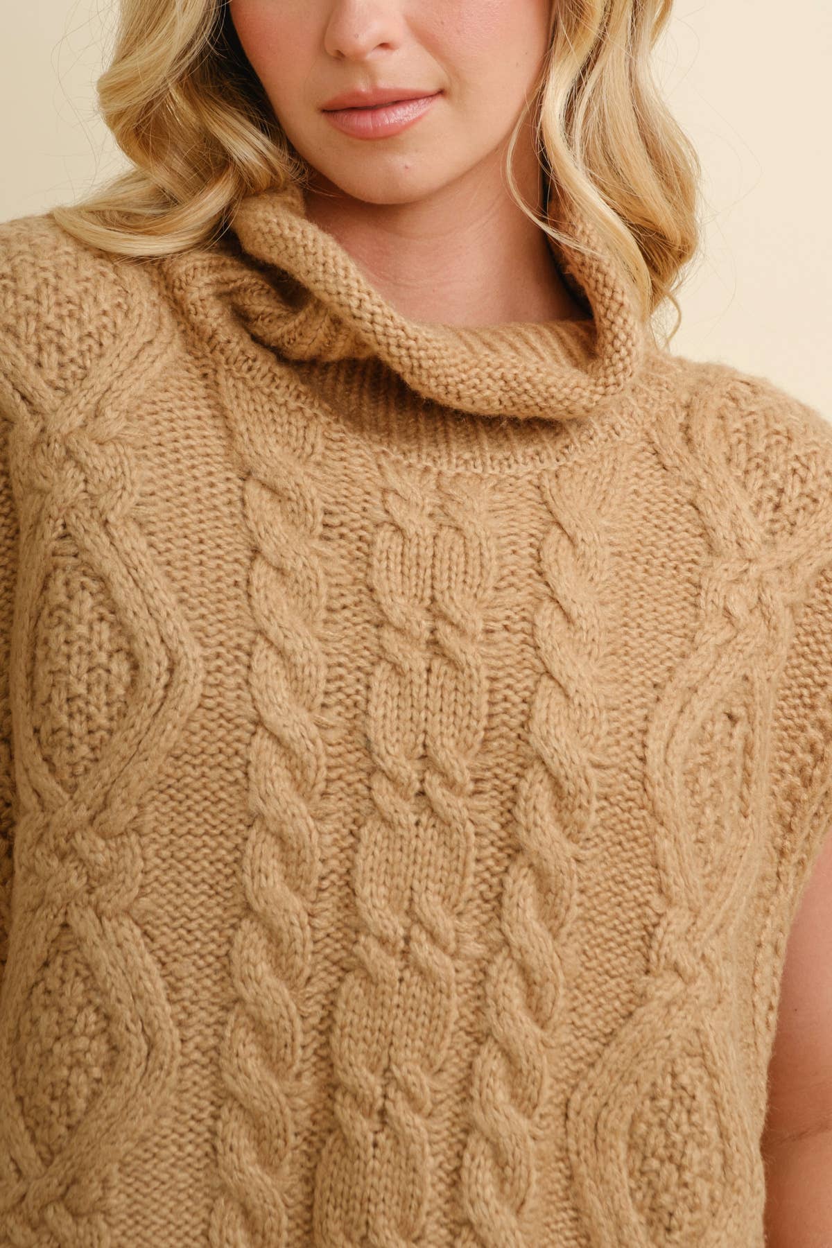 Cloud Ten – Engroshandel Pullover - Dame – CSW1001K - KABELSTRIKKET RULLEKRAVE SWEATER8