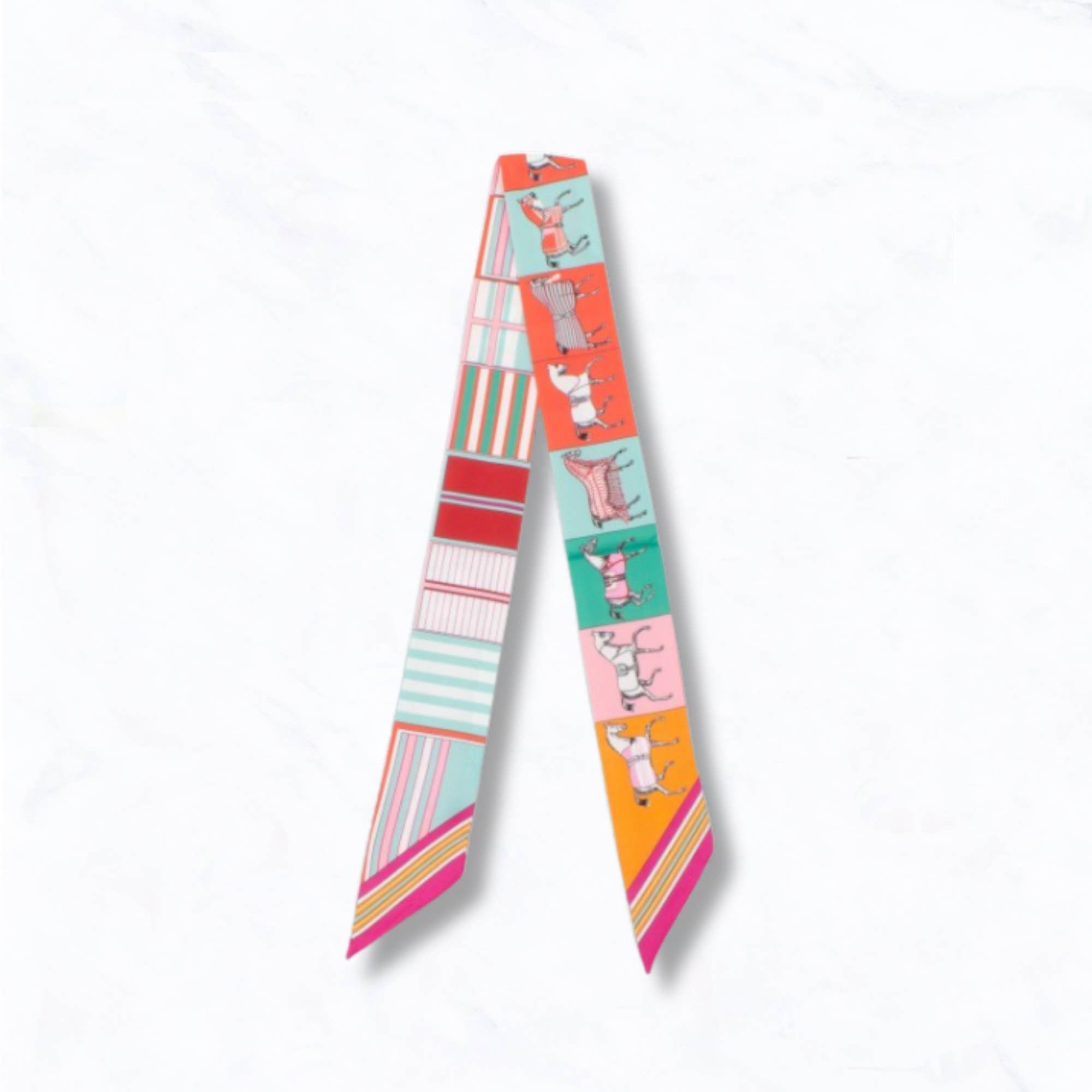 Suzie Q USA - Venta al por mayor Bufanda - Mujer - Caballo en Bufanda Fina de Rayas y Bloques de Colores3