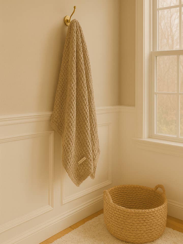 Organic Cotton Bamboo Waffle Throw Blanket - Natural for wholesale by Mama and Tochter