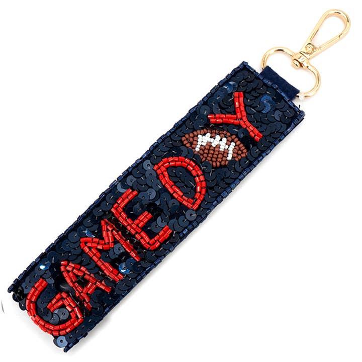 SP Sophia Collection - Wholesale Keychain - Women's - Game Day Seed Beaded Sequin Football Keychain 6