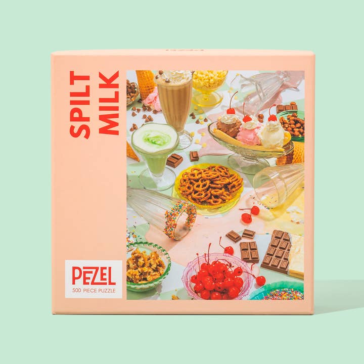 Pezel Puzzles - Wholesale Puzzle - Adult - Spilt Milk | 500 Piece Jigsaw Puzzle w/ Canvas Bag