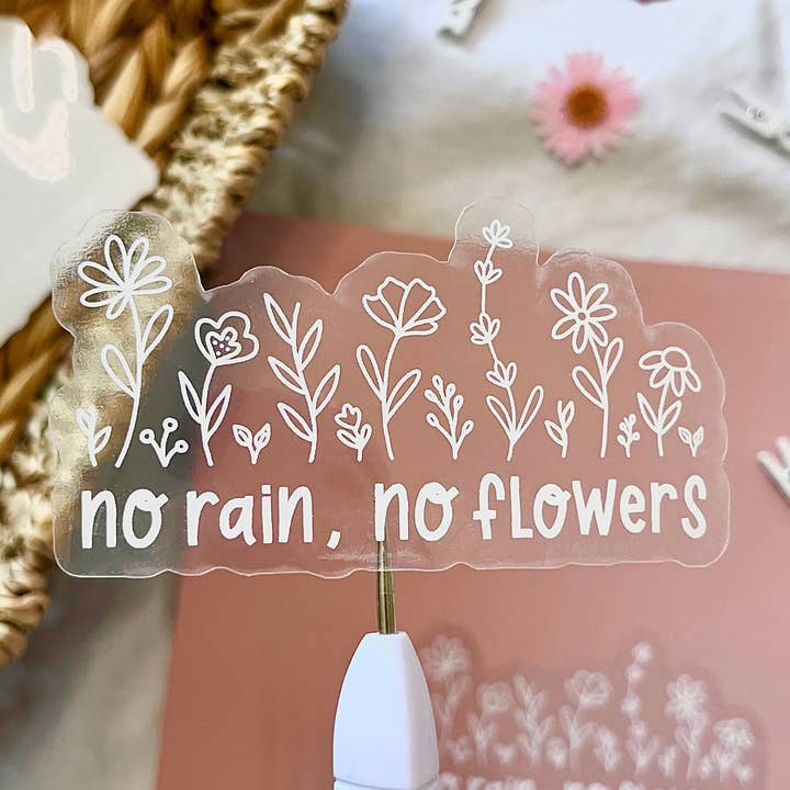 Sticker No Rain, No Flowers pour la vente par caitlinkstudio