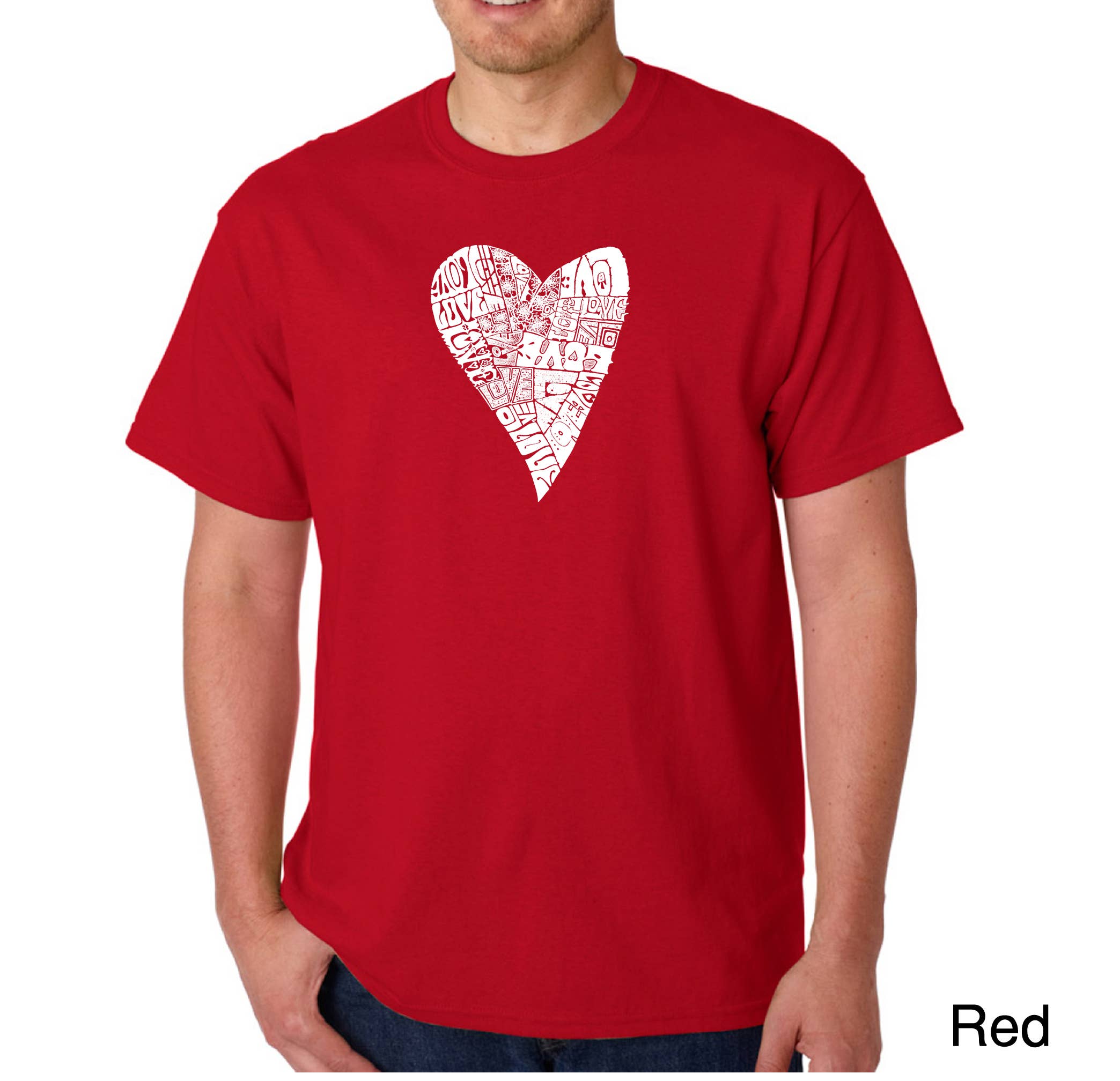 LA Pop Art - Vendita all'ingrosso Maglietta serigrafata - Uomo - La Pop Art - Maglietta da uomo con scritta in inglese «Lots of Love»7