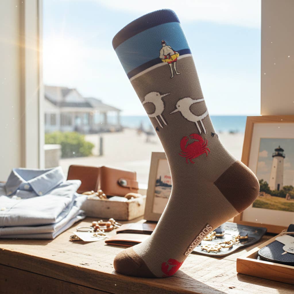Soxfords - Vendita all'ingrosso Calzini - Uomo - «Sand Hopper» - Calzini da uomo pregiati a tema spiaggia1