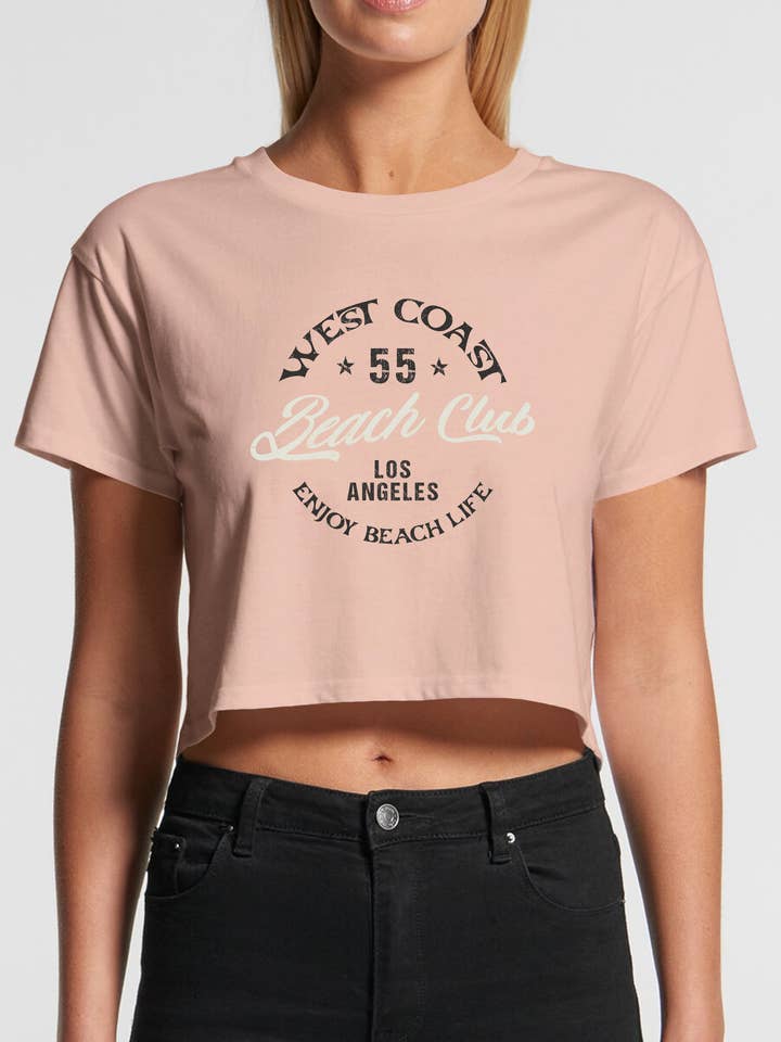 Pink Nabi - Wholesale Screen Printed T-Shirt - Women's - Graphic short crop - West coast beach club