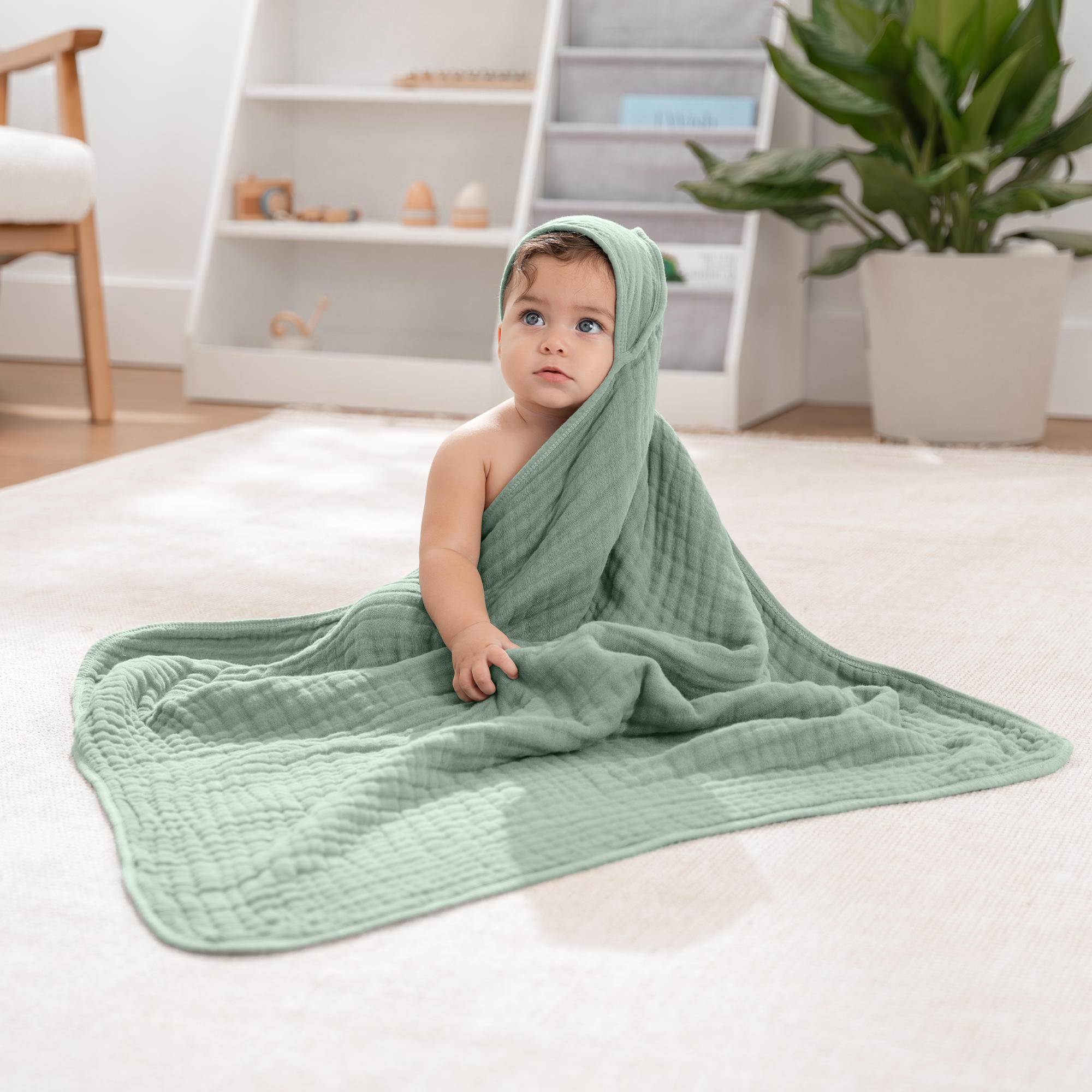 Comfy Cubs - Vendita all'ingrosso Asciugamano con cappuccio - Bambini e neonati - Asciugamano con cappuccio per neonati, 6 strati 100% cotone mussola di Comfy Cubs15