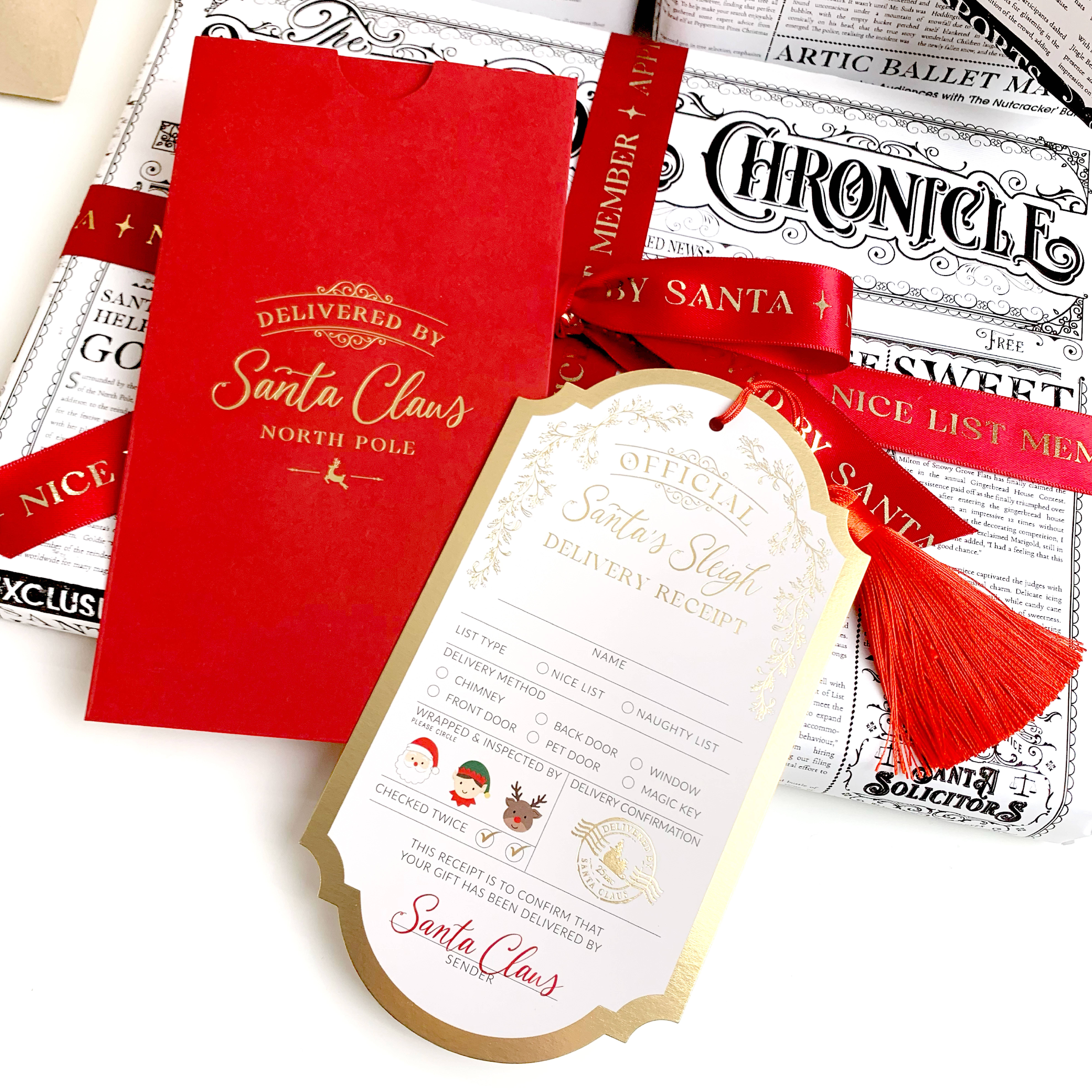 Black Bow Studio – wholesale Gift tag – Santa's Sleigh Delivery Receipt Christmas Gift Tag5