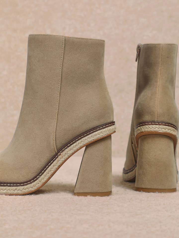 CCOCCI - Wholesale Booties - Women's - SHELBY FLARE HEEL FAUX SUEDE LEATHER ANKLE BOOTIES9