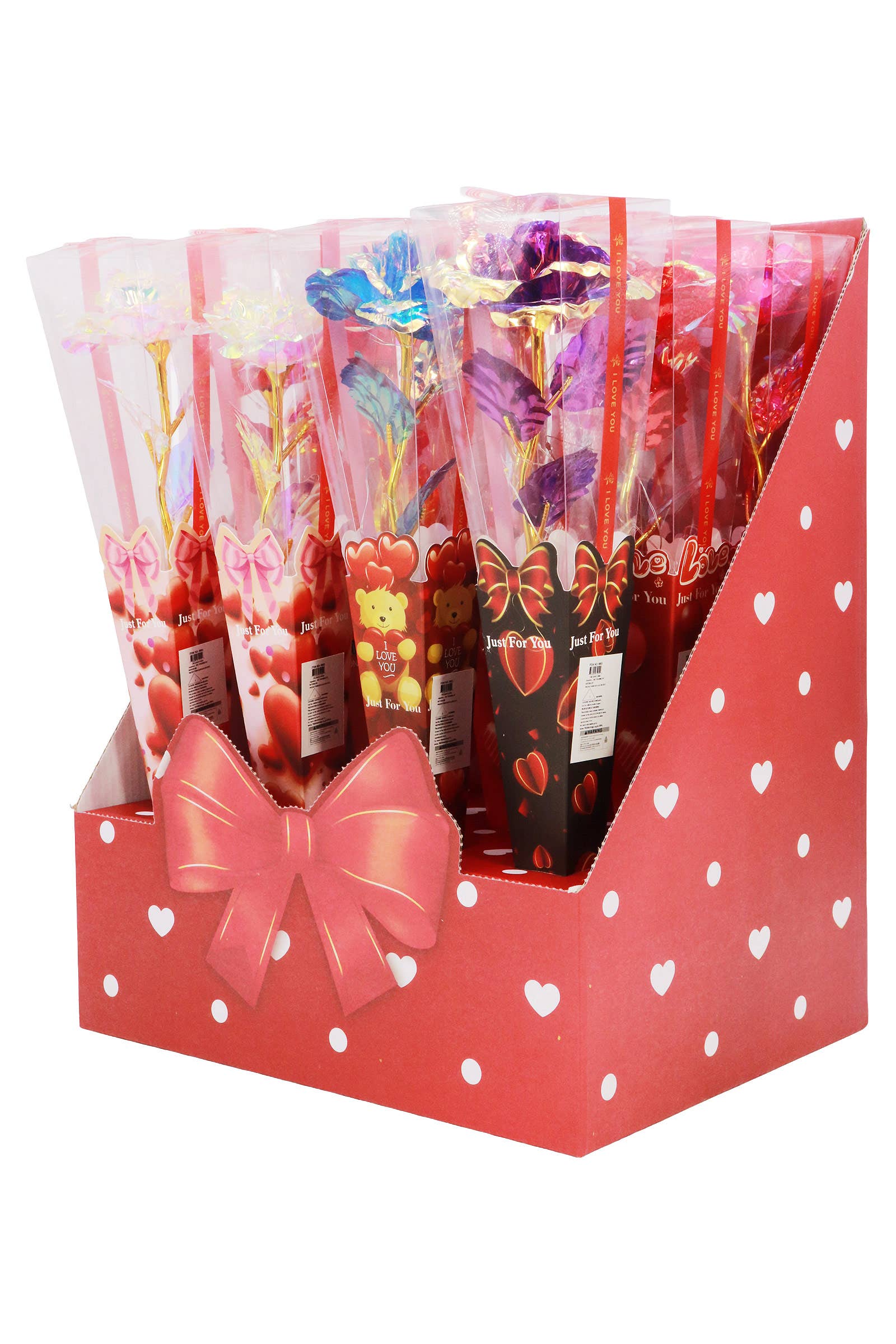 ASSORTED Shiny Metallic Galaxy Rose Light-up Gift Box for wholesale on Faire2