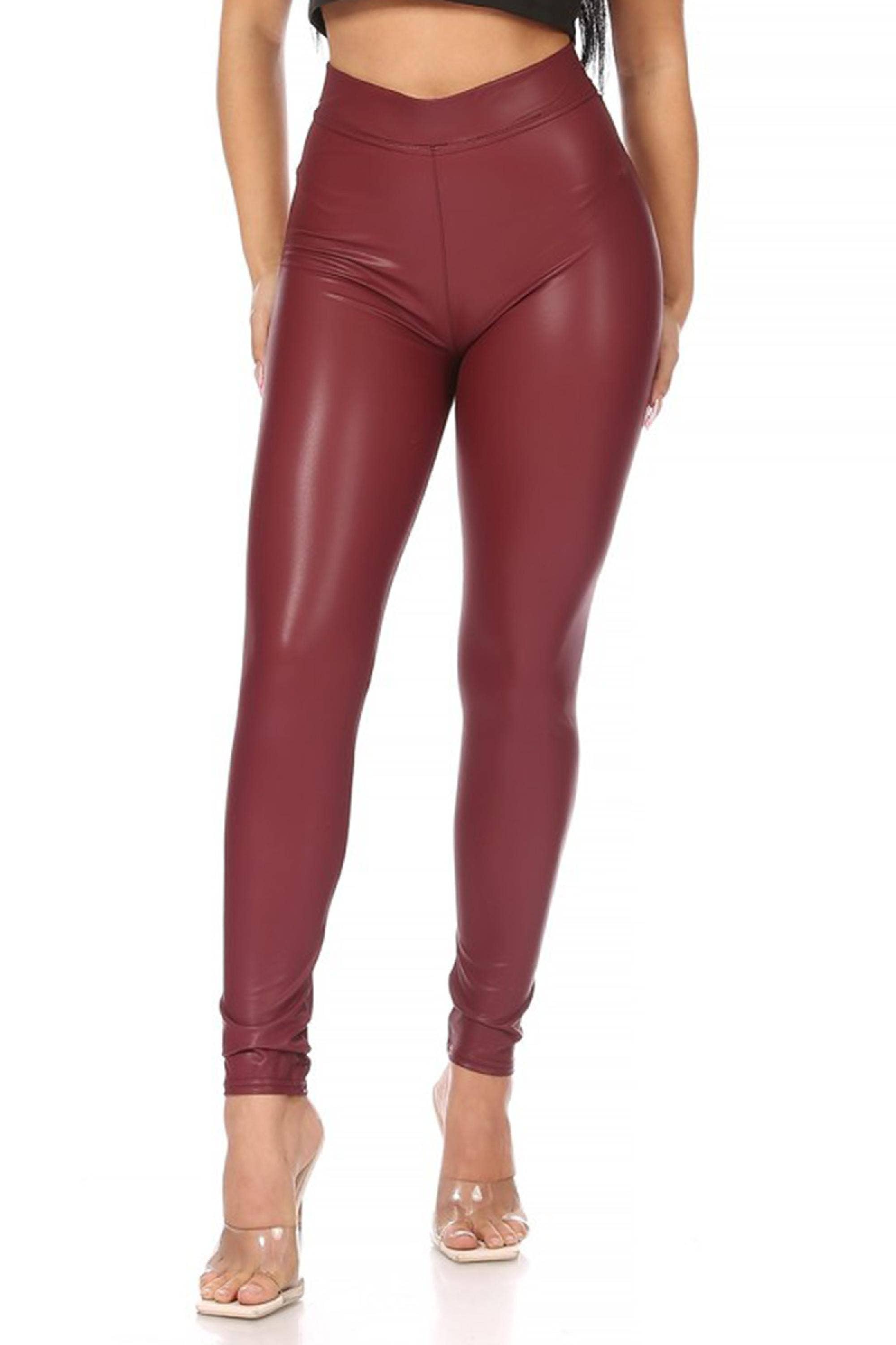 MOA COLLECTION – Leggings - Mulher por atacado – Leggings Faux Sólidas Femininas20