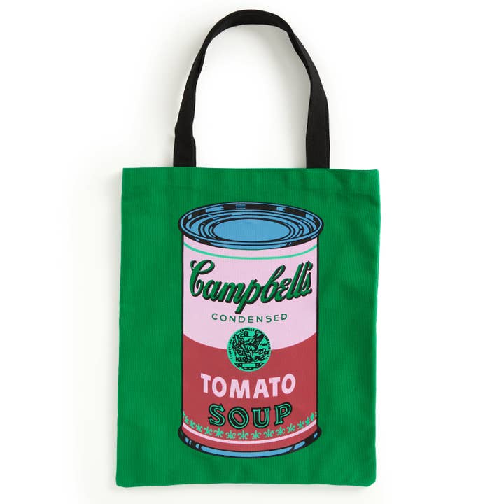 Warhol Soup Can Canvas Tote Bag - Green (Bag) for wholesale by Abrams & Chronicle Books