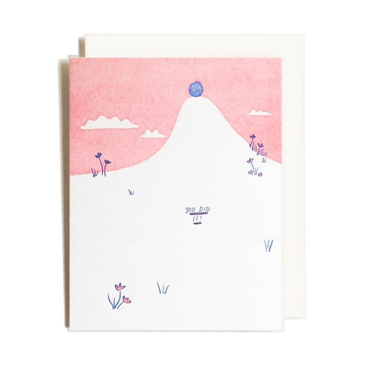 Blueberry Hill | You Did It | Letterpress Card for wholesale by Homework Letterpress Studio