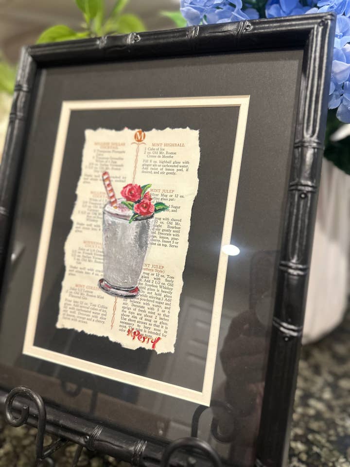 "Measured in Mint" Original Mint Julep Painting for wholesale by Kim Perry Studio