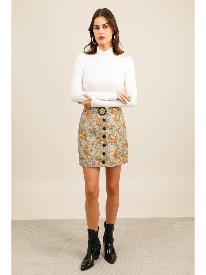 Daphnea - Wholesale Skirt - Women's - 5962 BROCADE SKIRT1