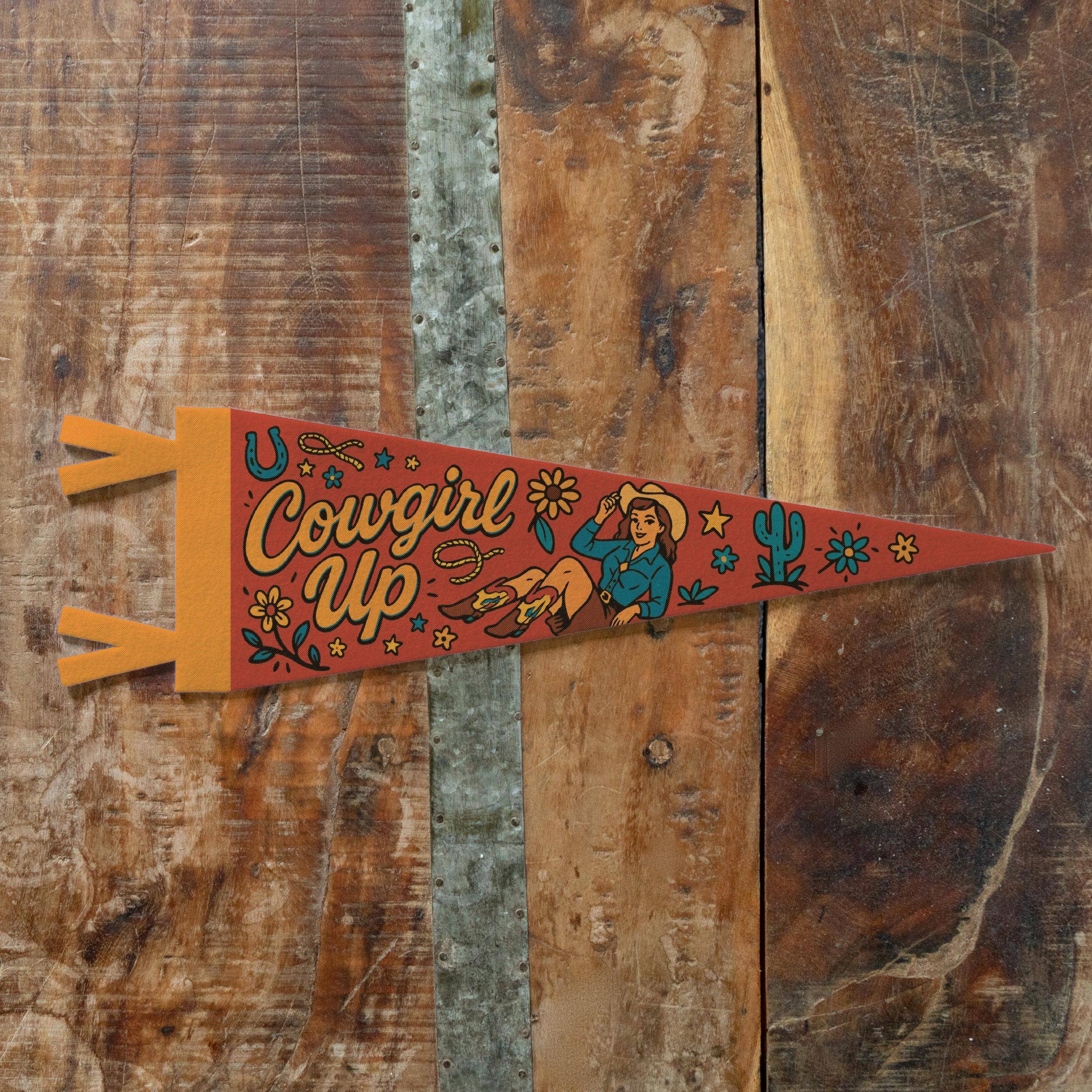 Benoit's Design Co. - Wholesale Sign - Cowgirl Up Felt Pennant2
