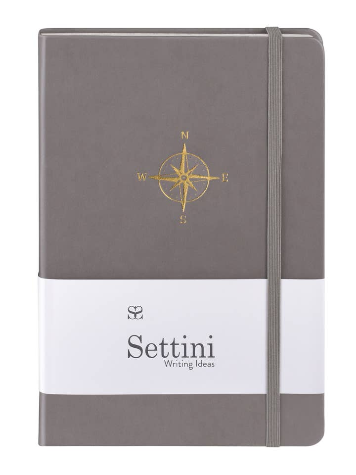 Settini Hardcover Journal - Grey Compass for wholesale by Settini