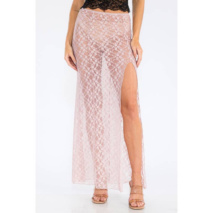 Lace maxi skirt for wholesale by Honey Mango