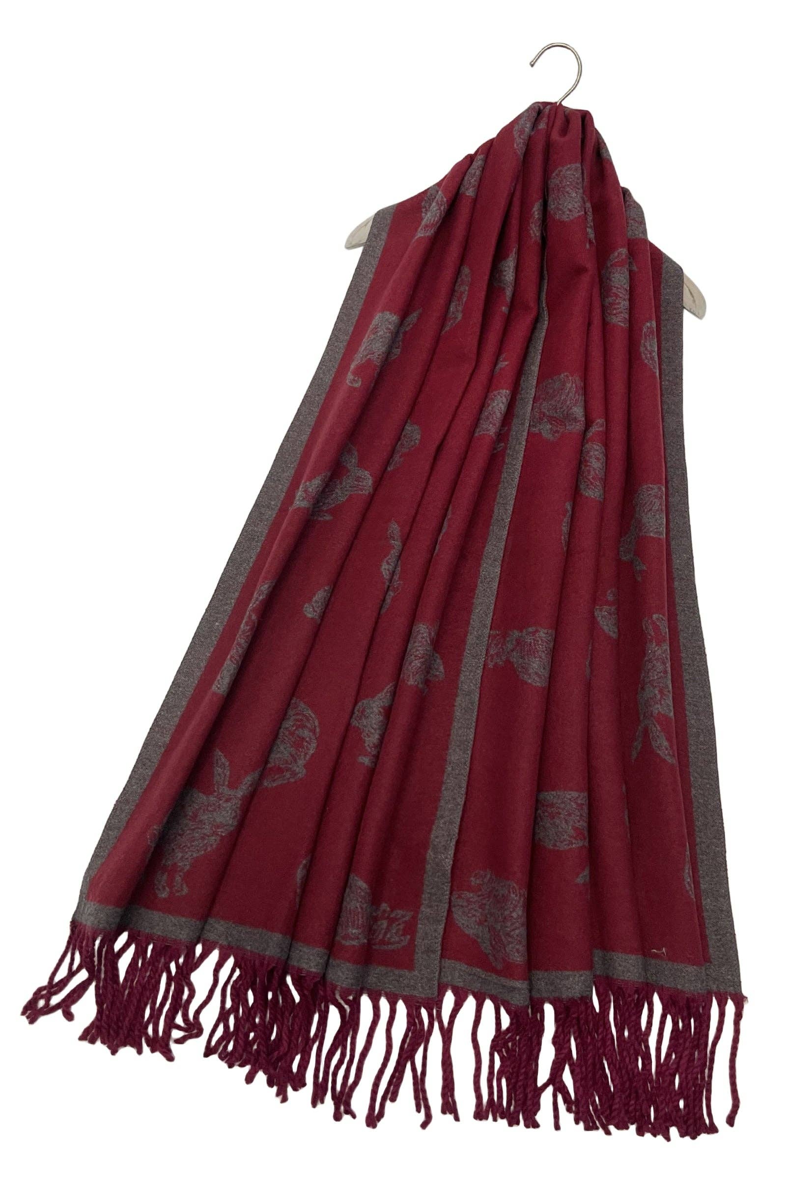 Fashion Scarf World - Wholesale Scarf - Women's - Rabbit / Hare Reversible Tassel Scarf2