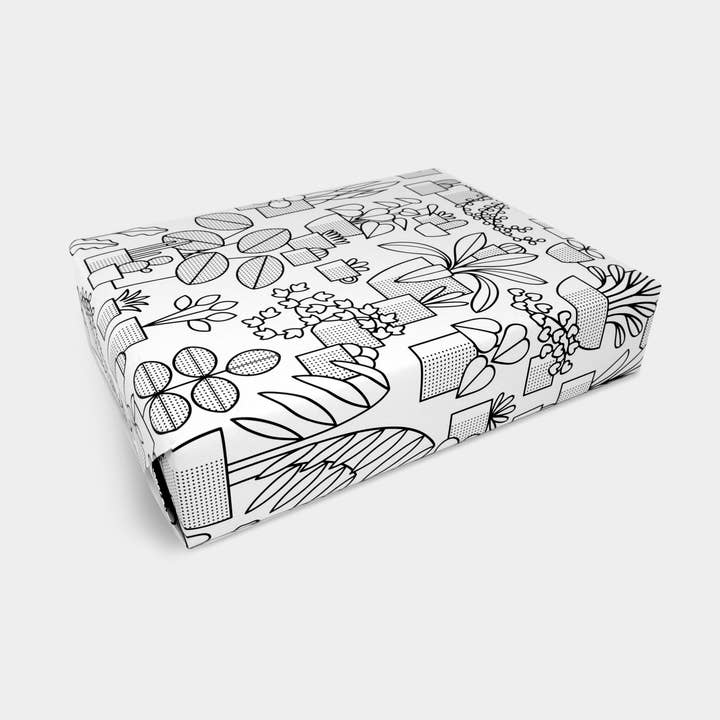 Gift Wrap Sheet - Monochrome Pots for wholesale by Evermade