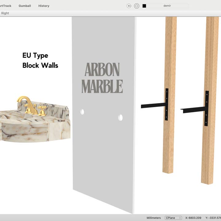 Arbon Marble - Wholesale Wall Mounted Shelf - Steel Brackets for Wall Mounted Marble Sinks, Floating Vanity Brackets, Wall Mounting Bracket Support, Console Sink Wall Hanging Brackets