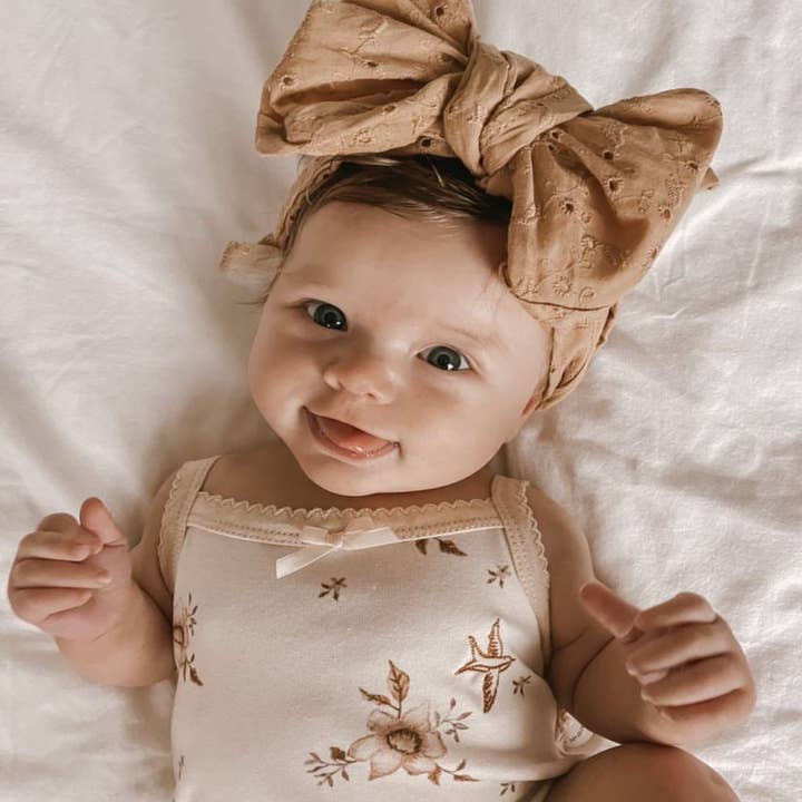 Broderie Topknot for wholesale by Mae and Rae Bows