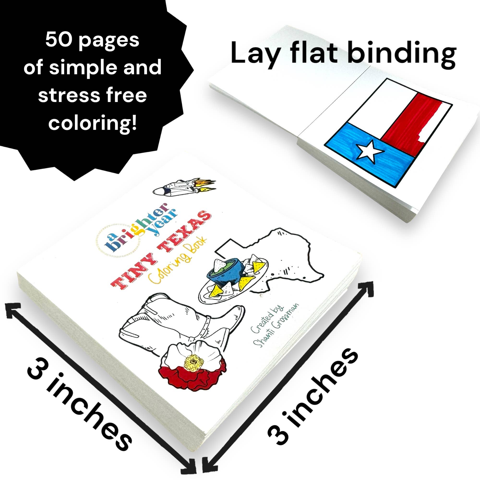 A Brighter Year - Wholesale Coloring Book - Adult - Tiny Texas Themed Illustrations Mini Coloring Book for Adult2