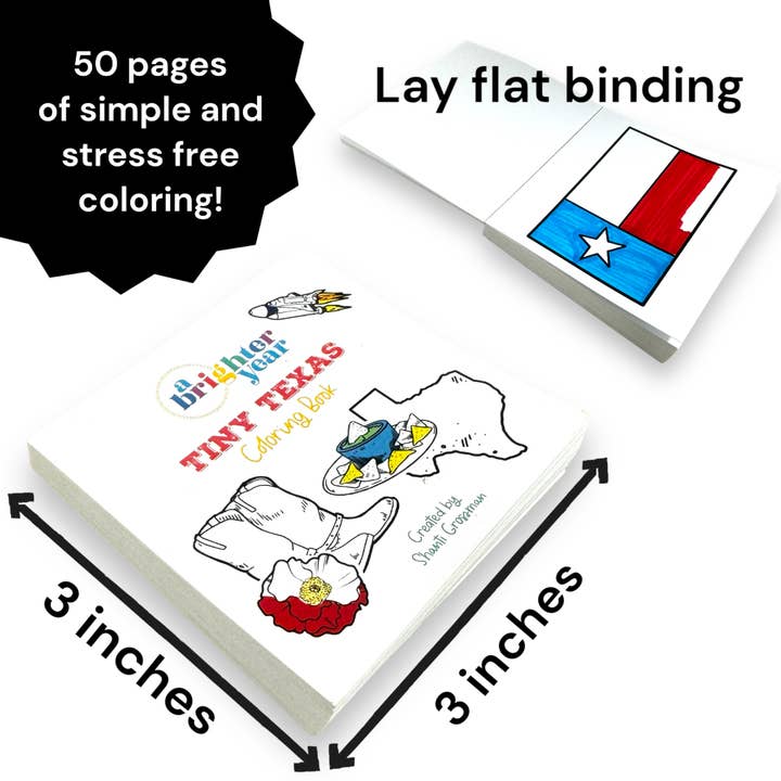 A Brighter Year - Wholesale Coloring Book - Adult - Tiny Texas Themed Illustrations Mini Coloring Book for Adult2