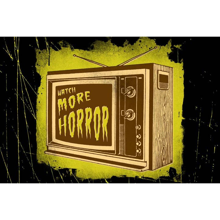 Póster de TV retro Watch More Horror, 24 x 36 para venta al por mayor de Gotham Gifts