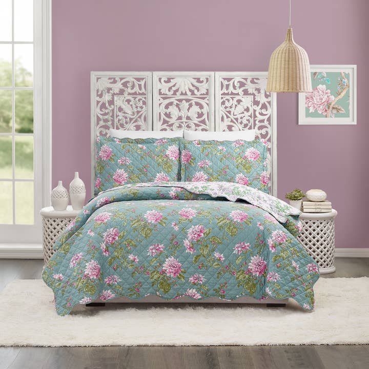Peking Handicraft - Wholesale Bedding Set - Darling Dahlia Bedding Set - Modern Heirloom