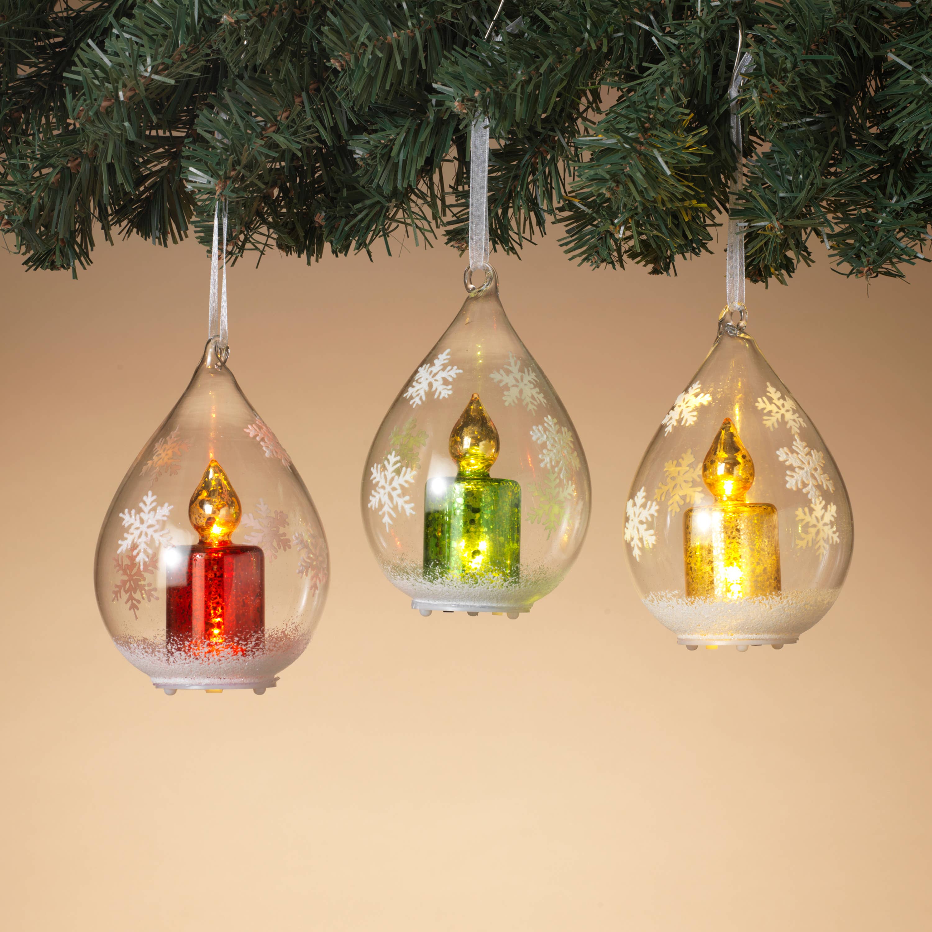 The Gerson Companies - Wholesale Ornament Set - Promos The Gerson Company 5.1"H B/O Lighted Holiday Glass Or0
