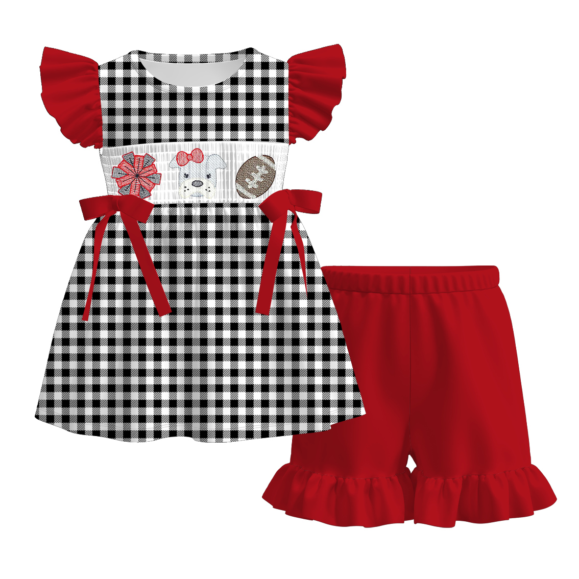 Auraquise - Wholesale Clothing Set - Baby - Georgia Football Embroidered Matching Sibling Outfits3