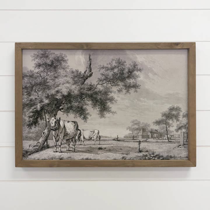 Farm Bull Black and White - Black And White Canvas Art and other Purchase Wholesale hardwood stakes. Free Returns & Net 60 Terms on Faire trending on Faire.