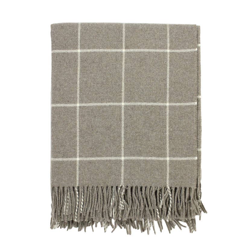 Giardino Segreto - Wholesale Throw Blanket - QUADRO pure taupe wool blanket1