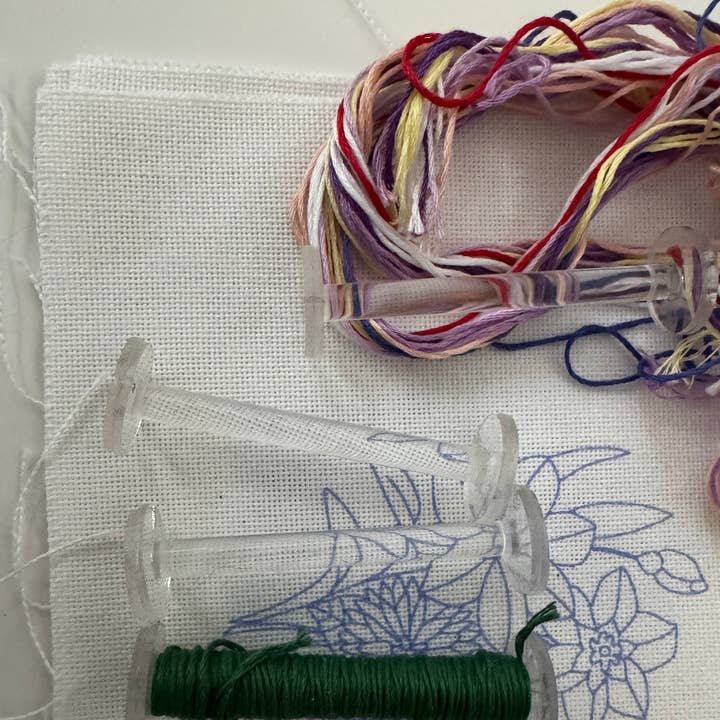 Clear Acrylic Bobbins Spool for Floss and Thread for wholesale by J&K Canfield Creations