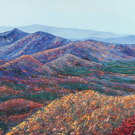 Der blaue Grat im Herbst - Giclée Print für den Großhandel von Ray Byram Studio