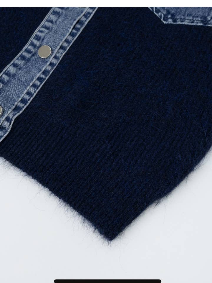 Little Light - Wholesale Jacket - Women's - Denim Layered Pocket Knit Jacket27