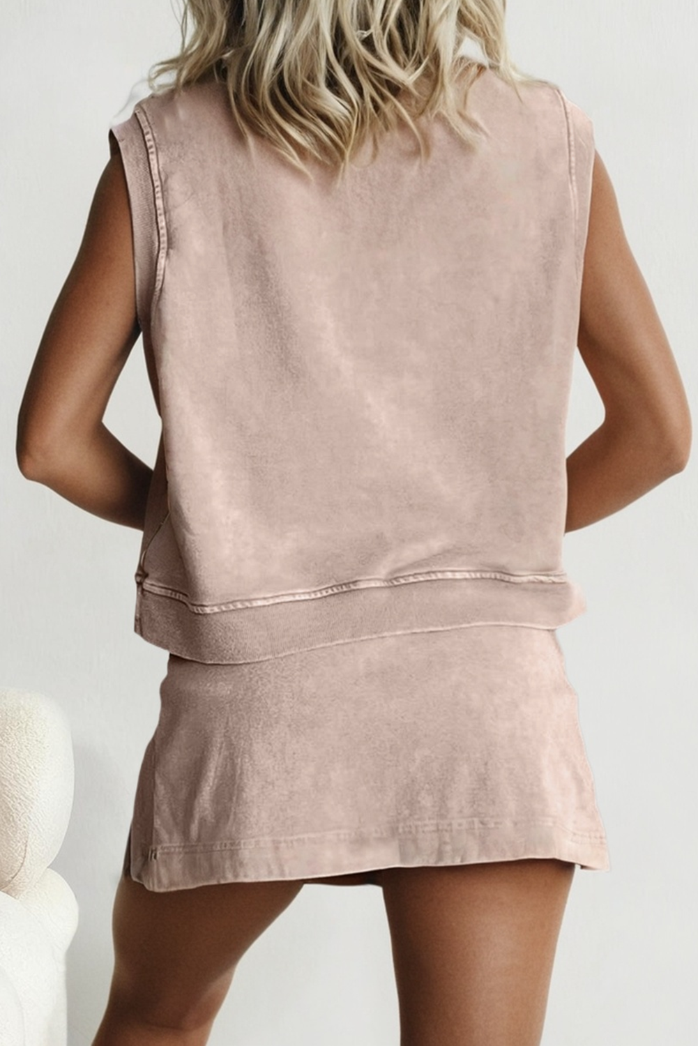LA Society - Wholesale Top & Skirt Set - Women's - LAS Mineral-Wash Tank Top and Lined Split Skirt Set (S-XL)16