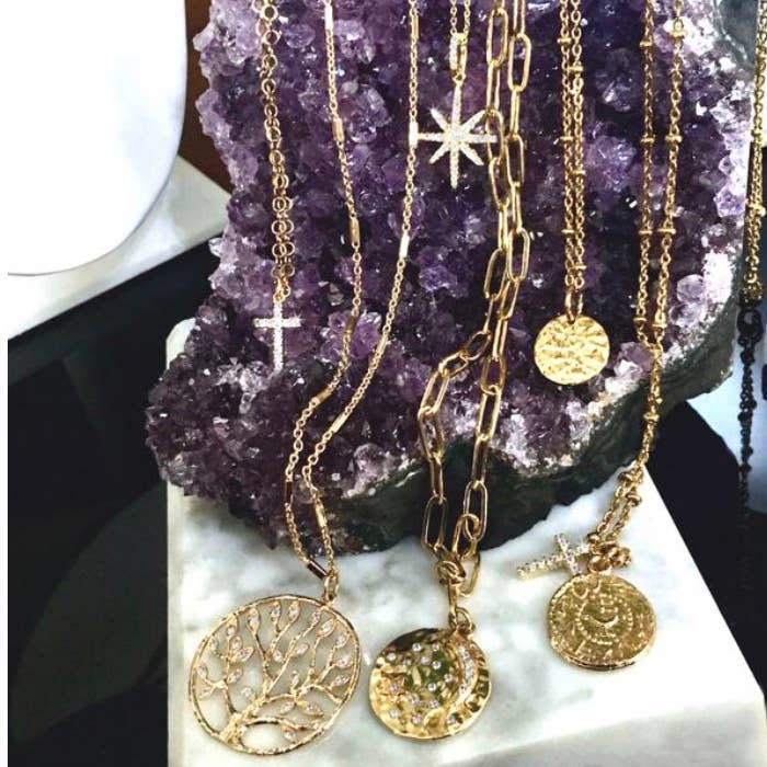 B.BéNI® Christian & Jewish Jewelry – Engroshandel Halskæde med vedhæng – Stjerner og månen vedhæng på trukket kabel Link halskæde5