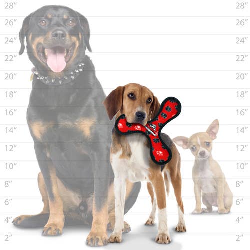 Tuffy Dog Toys - VIP Products - Wholesale Pet Squeaky Toy - Dog - Tuffy Jr Boomerang - Red Paw, Durable, Squeaky Dog Toy