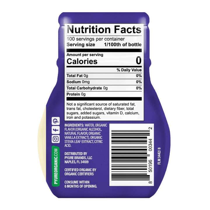 Pyure Organic - Wholesale Sugar/Sweetener - Organic Liquid Stevia Sweetener - Vanilla1
