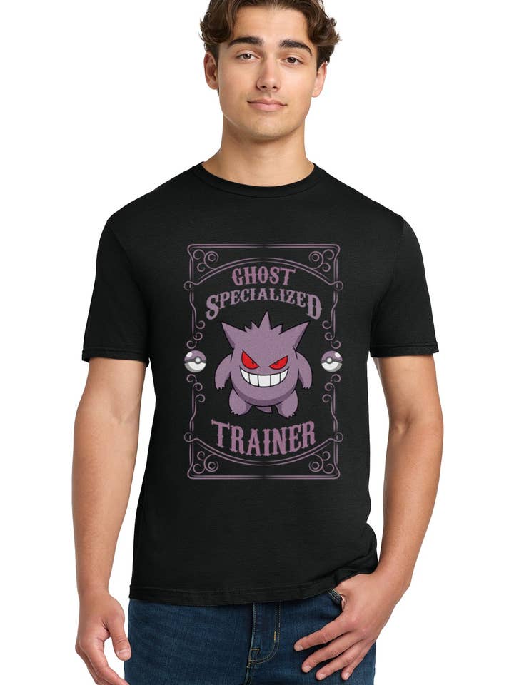 Fundom - Wholesale T-Shirt (Graphic) - Unisex - Pokémon Gengar Ghost Trainer Emblem Adult Unisex T-Shirt1