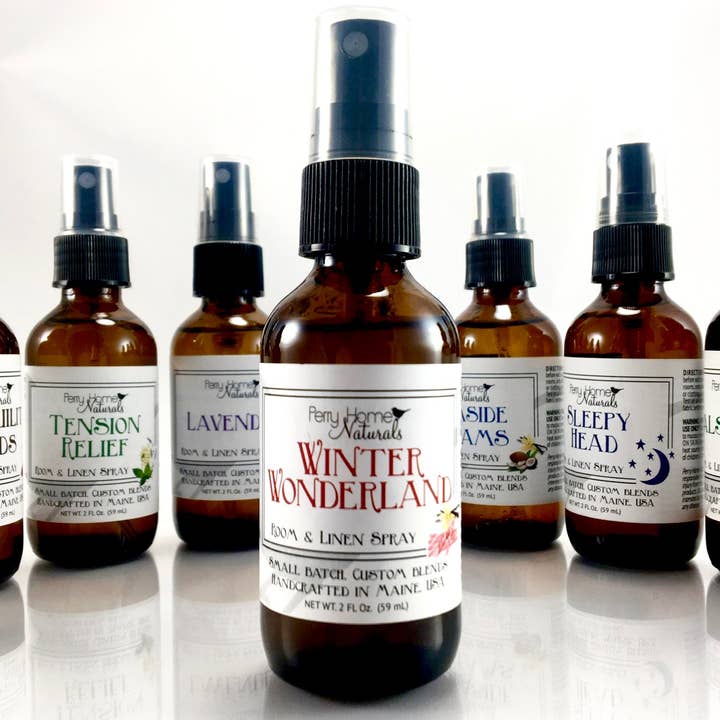 Winter Wonderland- Peppermint and Vanilla Room Spray for wholesale by Perry Home Naturals