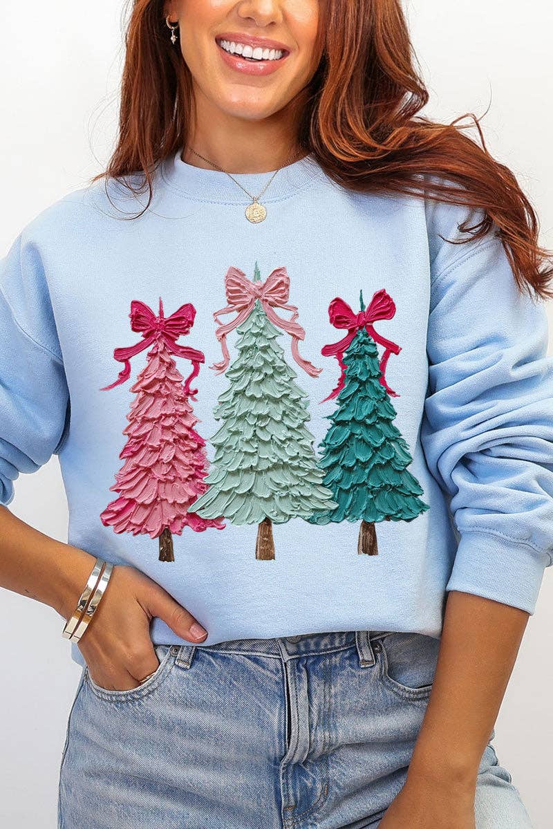 Wholesale Accessory Market - Wholesale Graphic Sweatshirt - Women's - The Painted Trio Trees Heavy Blend Crew Sweatshirt2