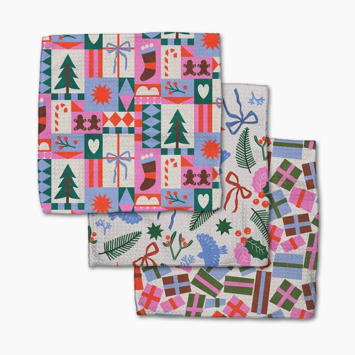 Geometry - Wholesale Dishcloth - Festive Cheer Dishcloth Set