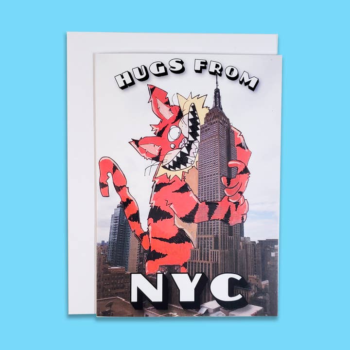 "Hugs From NYC" New York Greeting Card for wholesale by Leroy's Place